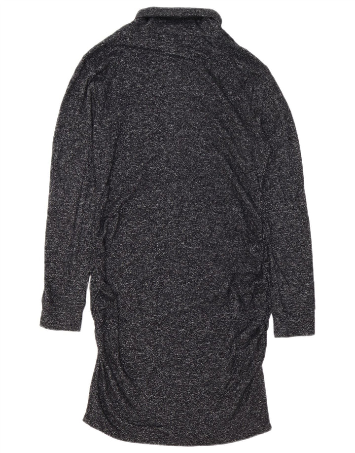 Athleta ženska džemperi haljina s rol izrezom UK 14 Srednje tamnoplava prošarana svila