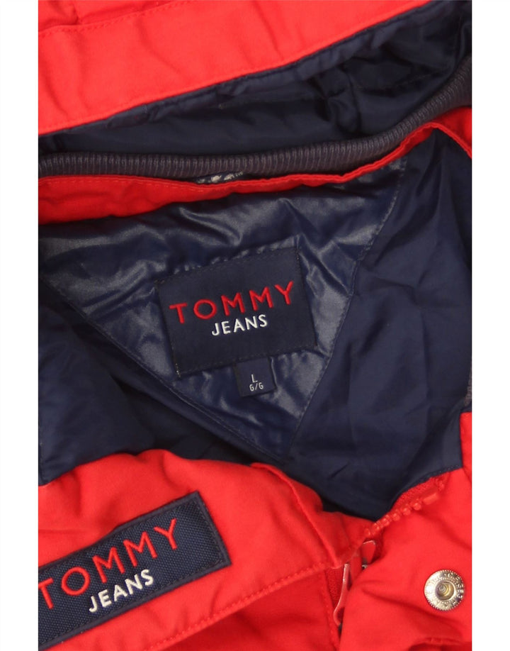 Tommy Hilfiger muška podstavljena jakna s kapuljačom UK 40 velika crvena poliester