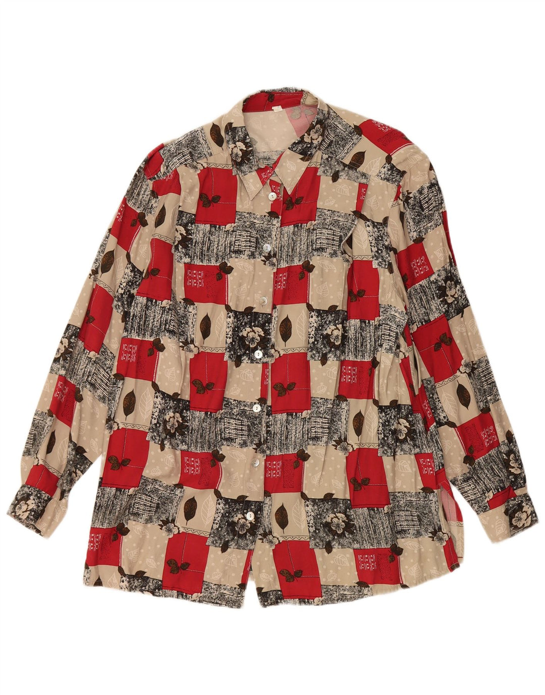 VINTAGE Ženska košulja bluza UK 20 2XL Višebojna cvjetna viskoza