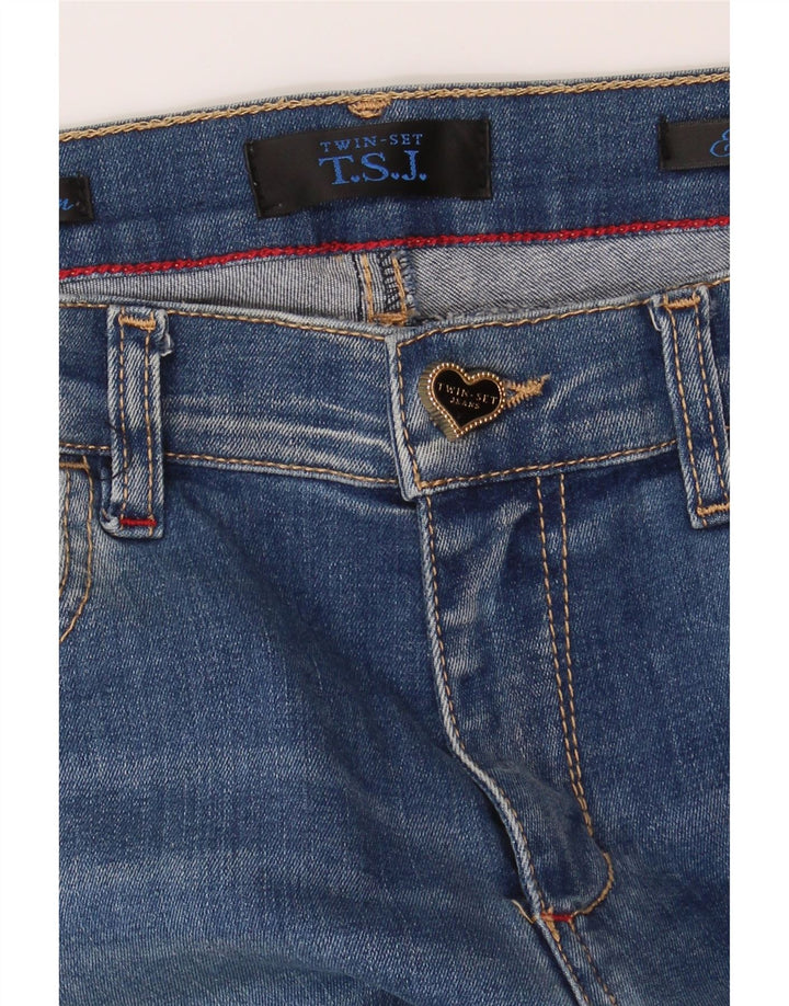 TWIN-SET Womens Distressed Bootcut Jeans W28 L35 Blue Cotton Vintage Twin-Set and Second-Hand Twin-Set from Messina Hembry 