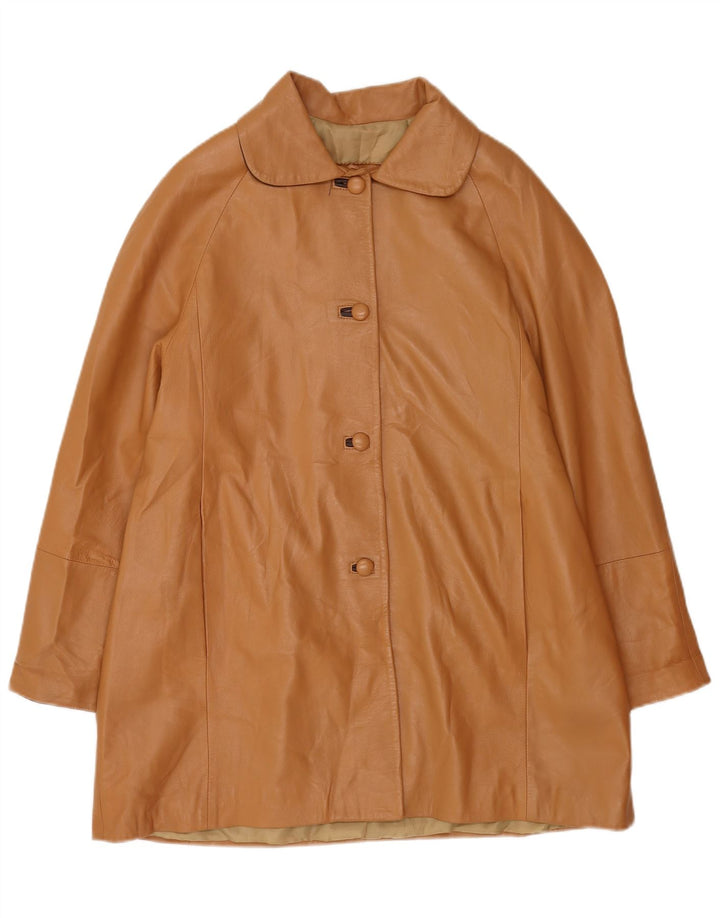 Vintage ženski kožni kaput UK 16 Veliki smeđi kožni