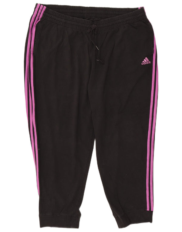 ADIDAS Womens Tracksuit Trousers Joggers UK 28/30 3XL Black Cotton
