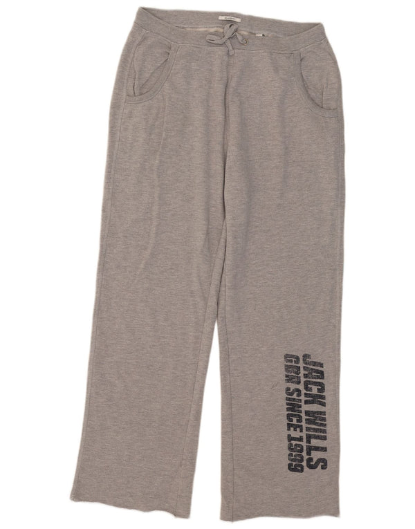 Jack Wills Ženske grafičke trenirke Hlače UK 14 srednje sive s mrljama