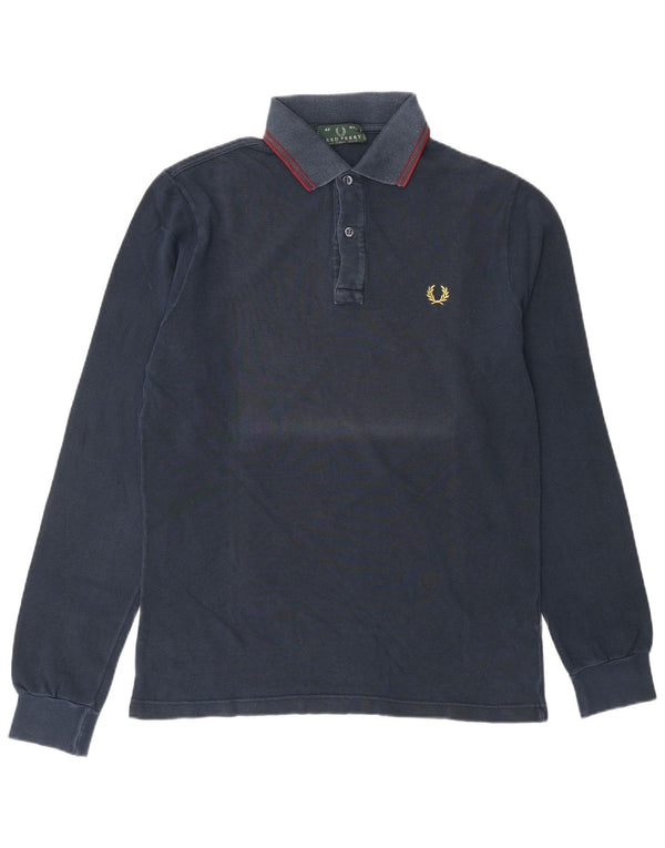 Fred Perry muška polo majica dugih rukava Srednje tamnoplavi pamuk