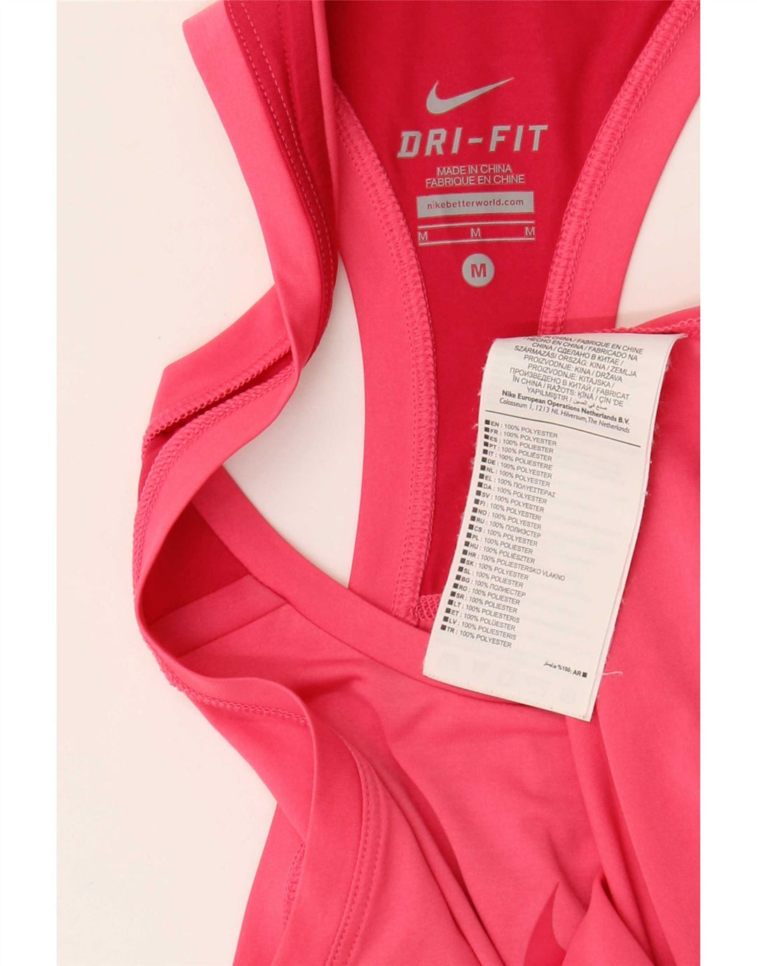 Nike Ženski Dri Fit Graphic Vest Top UK 12 Medium Pink Poliester