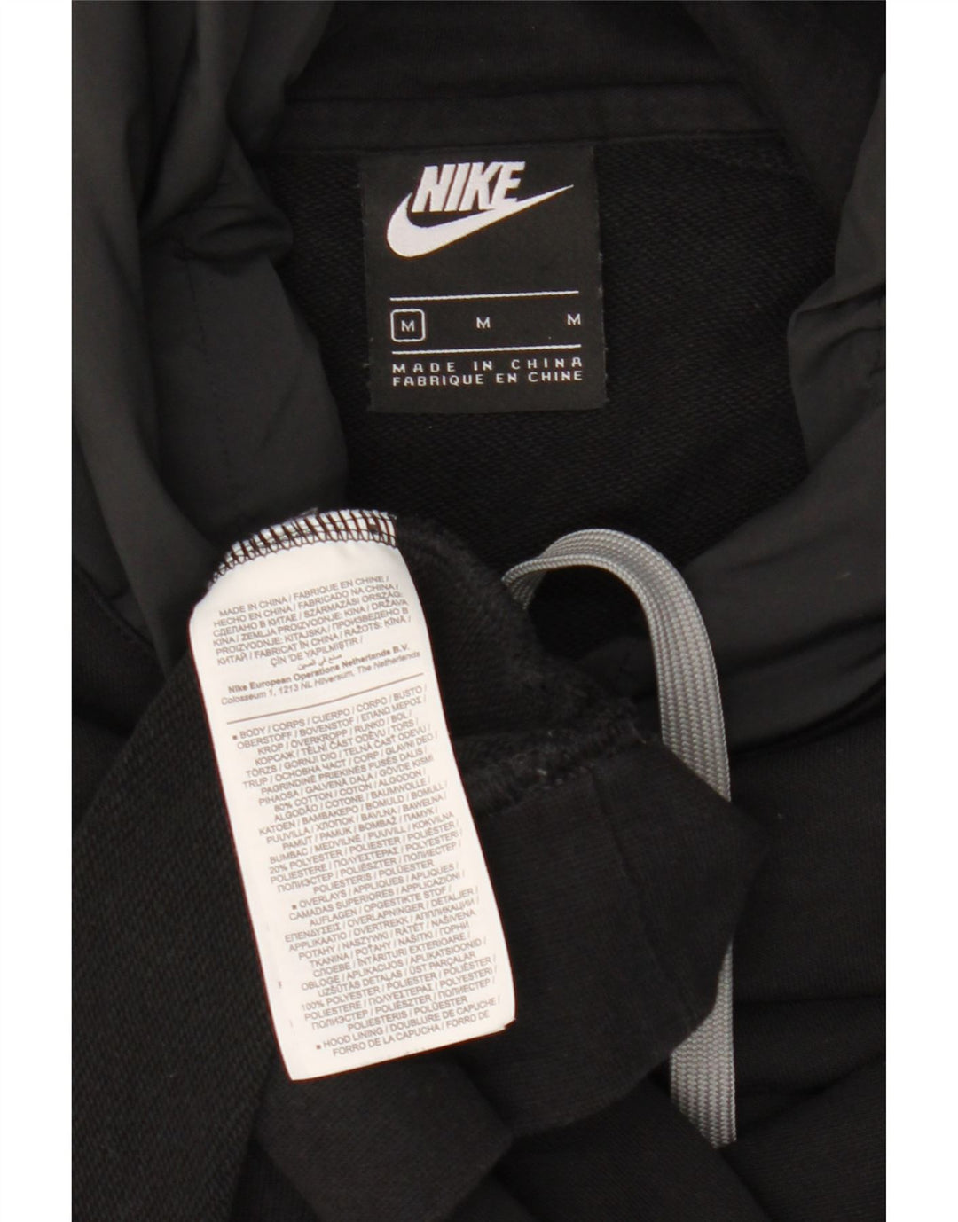 Nike muška majica s kapuljačom srednje veličine, crni pamuk