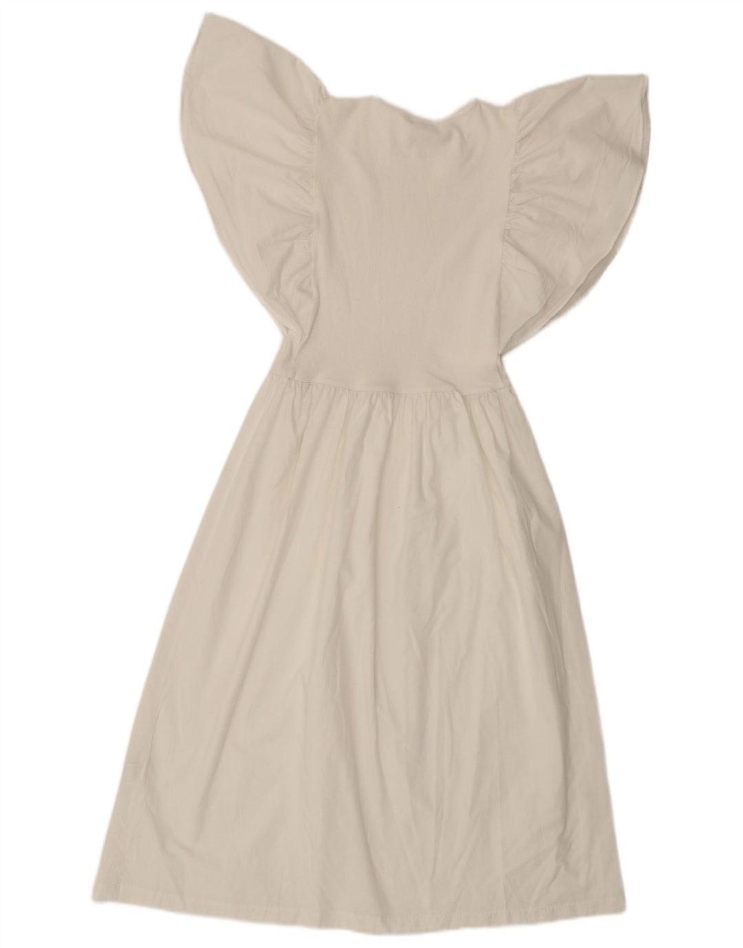 Zara ženska haljina A-kroja s krilima šišmiša UK 8 Mala prljavo bijela poliesterska