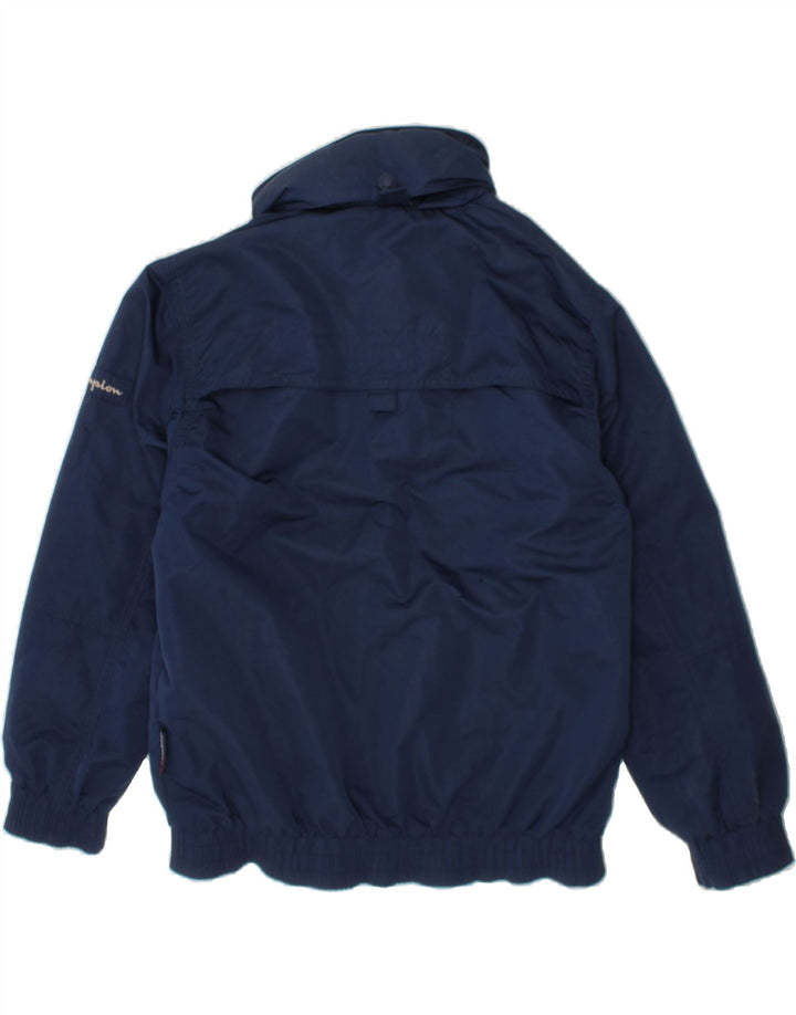 CHAMPION Boys Hooded Windbreaker Jacket 7-8 Years Small  Navy Blue Vintage Champion and Second-Hand Champion from Messina Hembry 