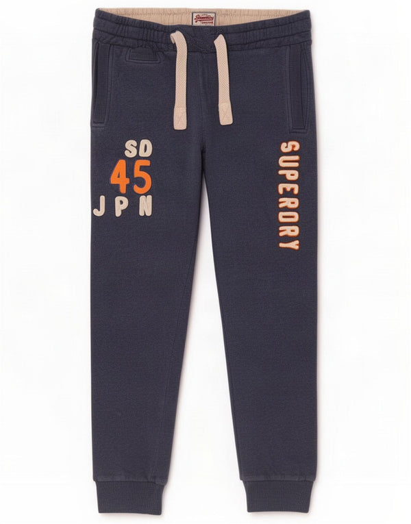Superdry Mens Graphic Trenirka Hlače Joggers Small Navy Blue Cotton