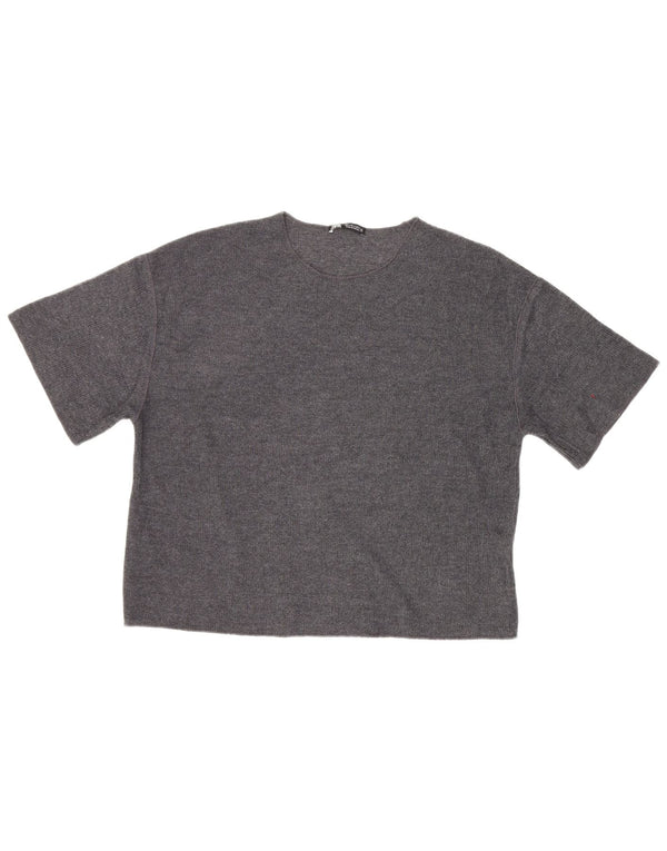 Zara Womens Oversized T-Shirt Top UK 10 Small Grey Polyester