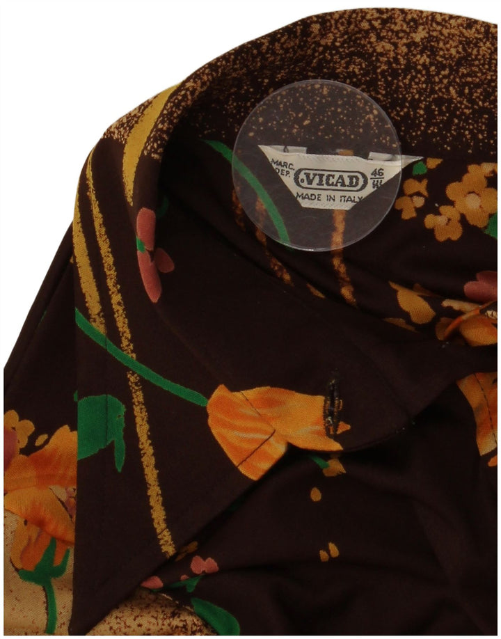 Vintage ženska košulja bluza IT 46 velika smeđa cvjetna