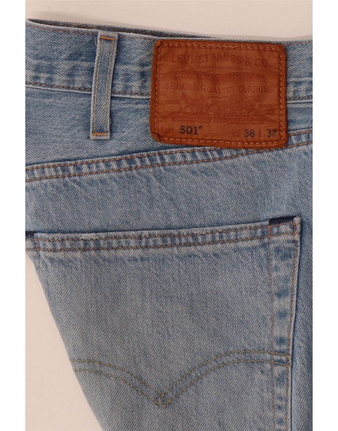 Levi's muške 501 ravne traperice W38 L32 plavi pamuk