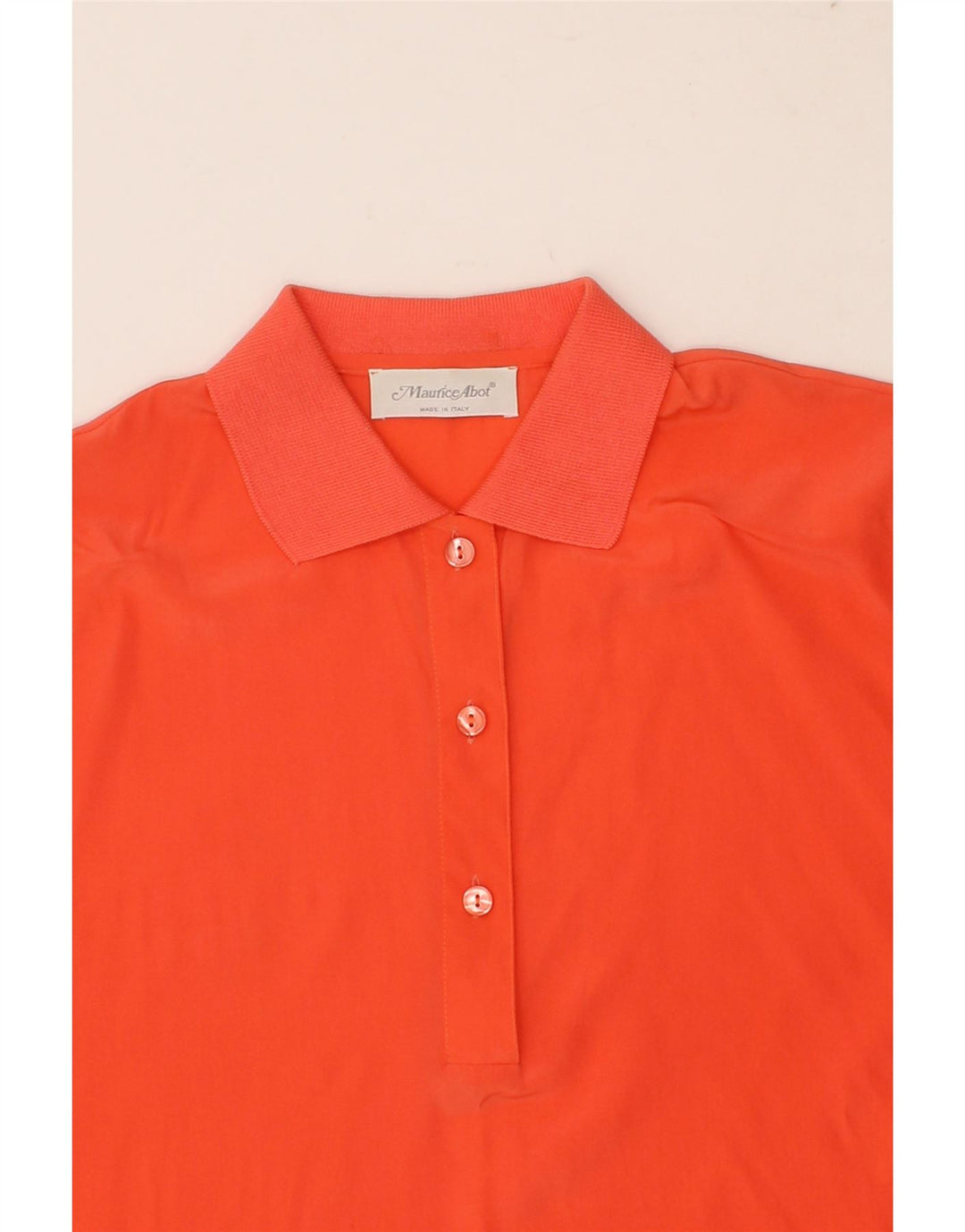 VINTAGE Womens Short Sleeve Pullover Shirt UK 14 Medium Orange Vintage Vintage and Second-Hand Vintage from Messina Hembry 