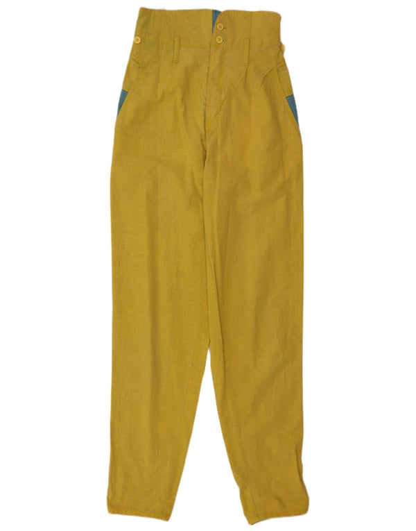 Vintage ženske sužene ležerne hlače EU 34 2XS W23 L32 Žuta