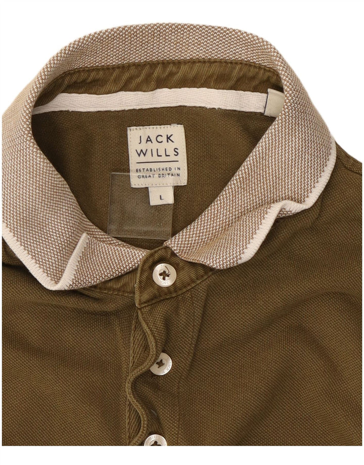 JACK WILLS Muška polo majica, veliki kaki pamuk