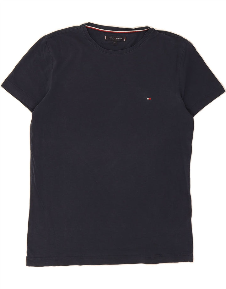 TOMMY HILFIGER Mens T-Shirt Top Medium Navy Blue Cotton Vintage Tommy Hilfiger and Second-Hand Tommy Hilfiger from Messina Hembry 