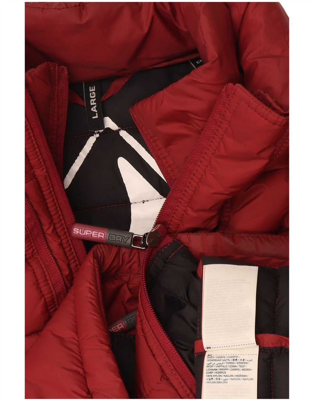 Superdry muška podstavljena jakna UK 40 Large Burgundy najlon