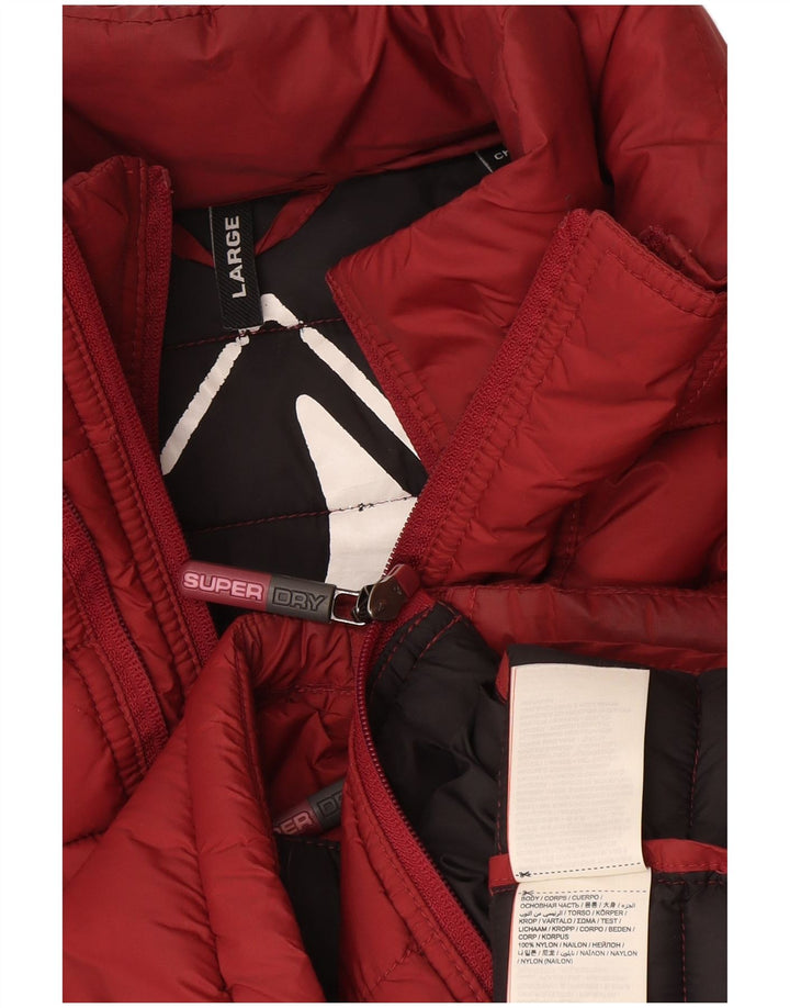 Superdry muška podstavljena jakna UK 40 Large Burgundy najlon