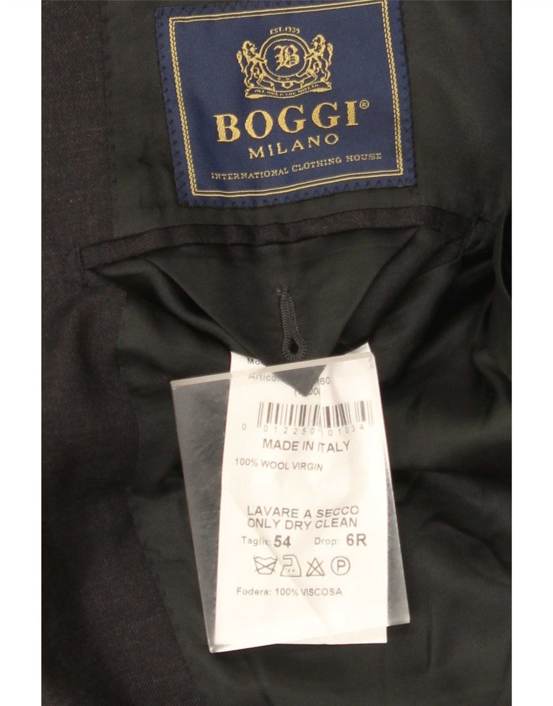 Boggi Milano muška jakna sa 3 gumba IT 54 2XL siva vuna