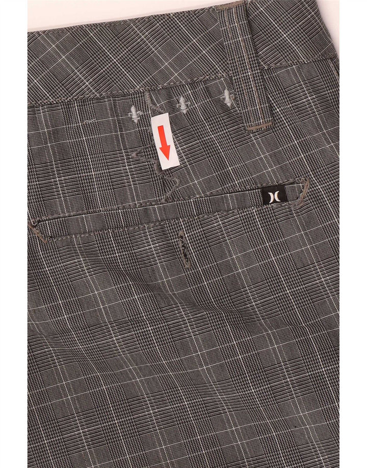 Muške kratke kargo hlače Hurley srednje veličine W30 sivi karirani poliester