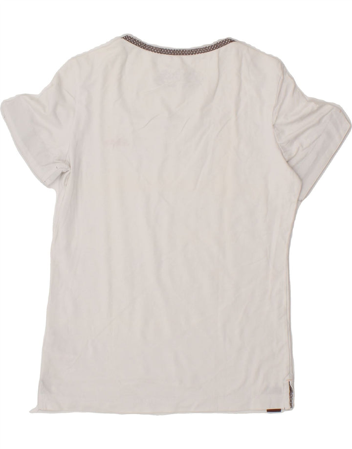LOTTO Womens T-Shirt Top UK 12 Medium White Cotton Vintage Lotto and Second-Hand Lotto from Messina Hembry 