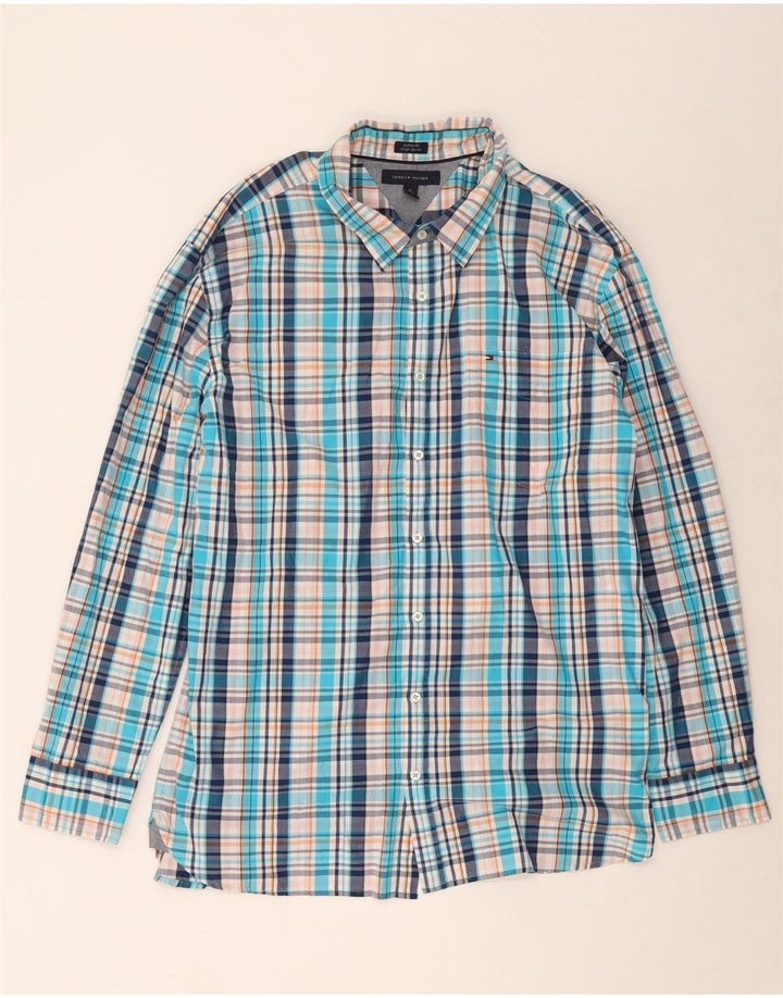 Tommy Hilfiger visoka muška košulja 2XL plavi karirani pamuk