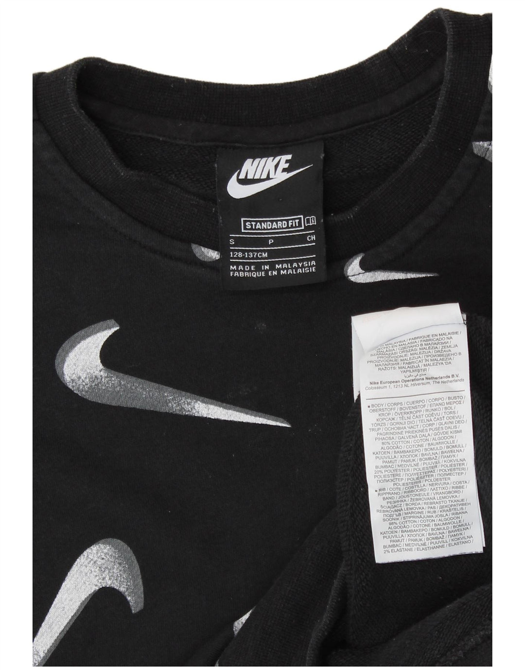 NIKE Majica za djevojčice Graphic Standard Fit 8-9 Years Small Black