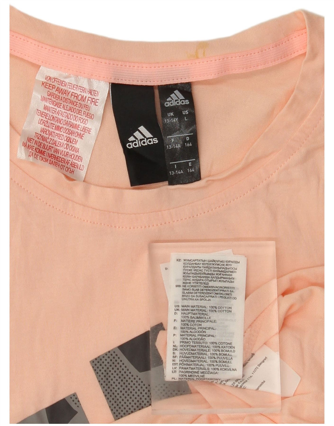 ADIDAS majica kratkih rukava za djevojčice 13-14 godina, ružičasti pamuk