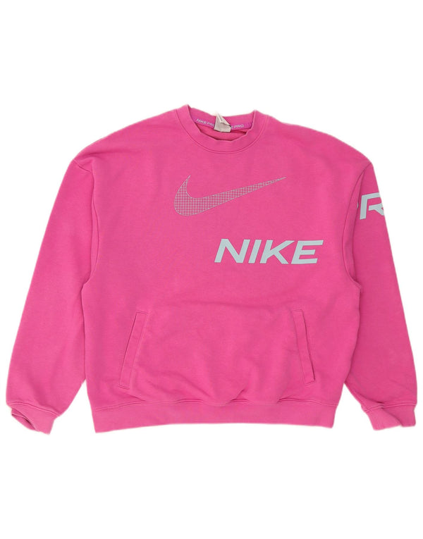 Nike Ženska majica s motivima prekomjerne majice UK 10 Small Pink Cotton