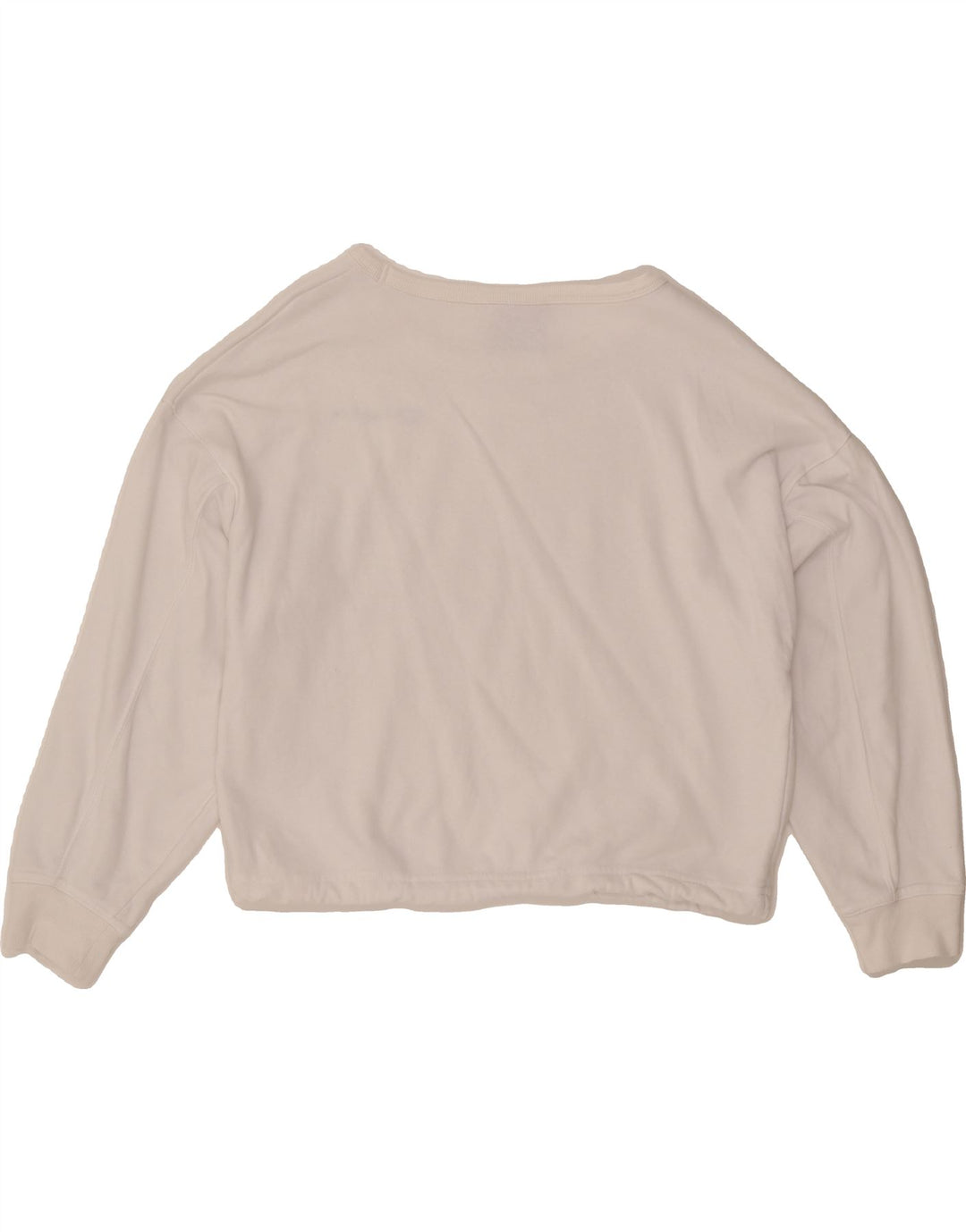 CHAMPION Womens Crop Oversized Sweatshirt Jumper UK 10 Small White Vintage Champion and Second-Hand Champion from Messina Hembry 