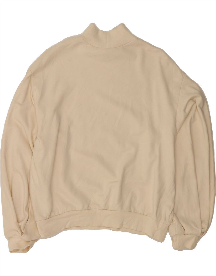 LEVI'S Womens Oversized Sweatshirt Jumper UK 6 XS Off White Cotton Vintage Levi's and Second-Hand Levi's from Messina Hembry 