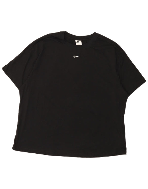 Nike Prevelika ženska majica kratkih rukava UK 18 XL crni pamuk