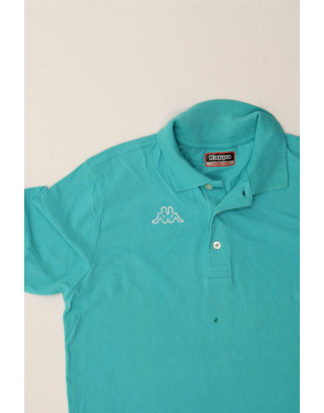 KAPPA Mens Polo Shirt Medium Turquoise Cotton Vintage Kappa and Second-Hand Kappa from Messina Hembry 