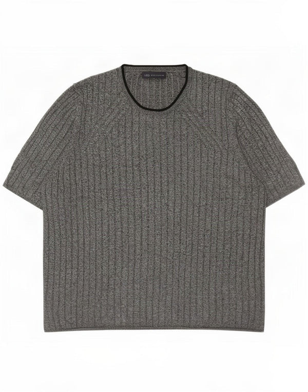 Marks & Spencer ženska majica kratkih rukava UK 22 3XL siva flekasta viskoza