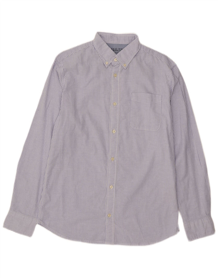Jack & Jones muška Oxford košulja srednje plave pamučne pruge