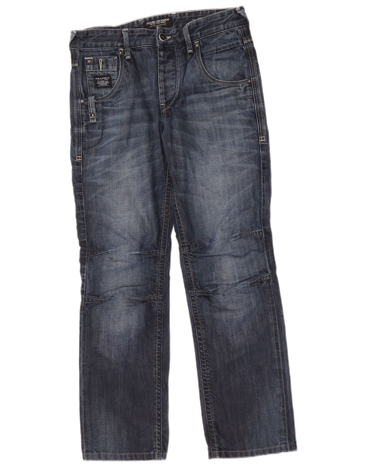 Jack & Jones muške ravne traperice W30 L30 plavi pamuk