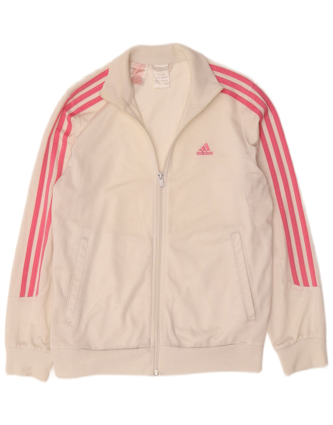 Gornja jakna od trenirke Adidas za djevojčice 13-14 godina, bijeli poliester