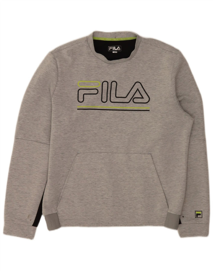 Fila muška trenirka s grafičkim motivima, poliester srednje sive boje