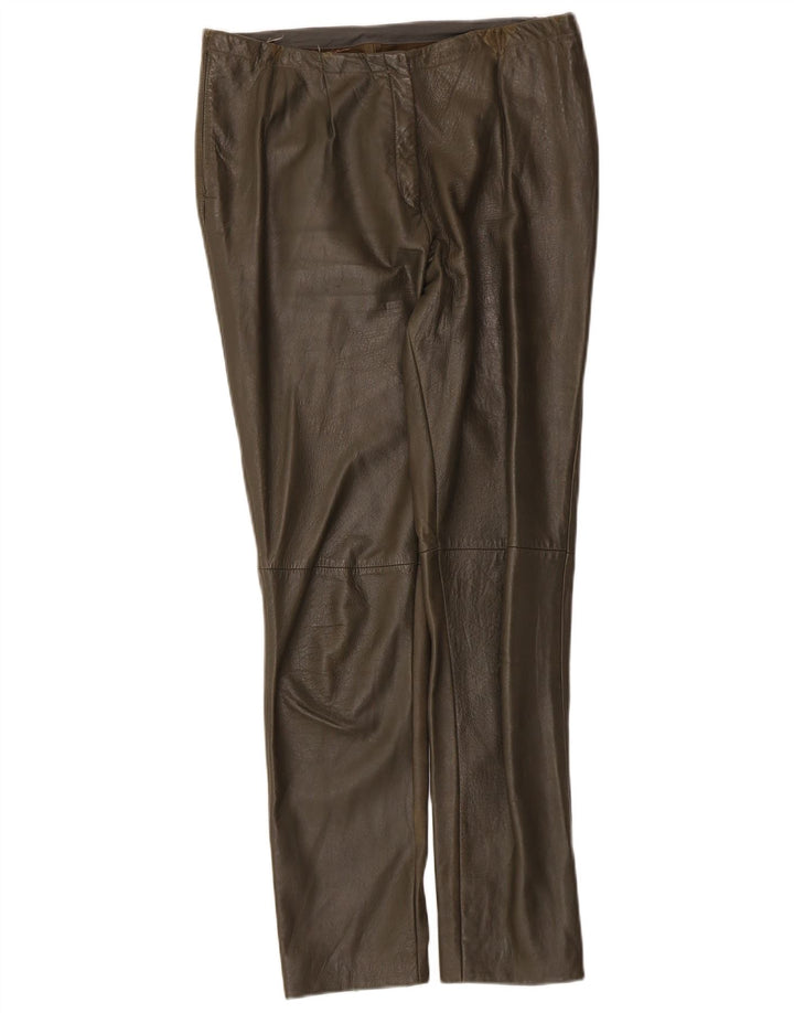 Vintage ženske kožne hlače W32 L29 kaki