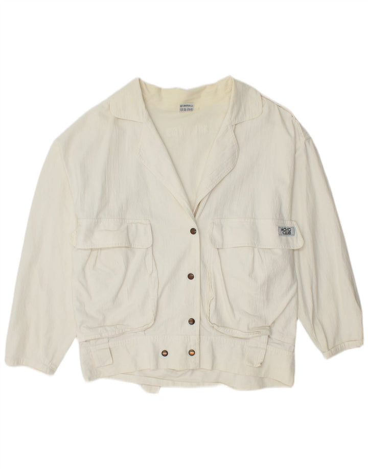VINTAGE Womens Bomber Jacket UK 18 XL White