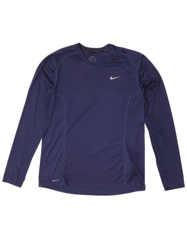 Nike Dri Fit majica s dugim rukavima XL tamnoplavi poliester
