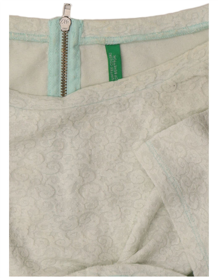 BENETTON Ženski kratki gornji dio bluze UK 14 srednje bijele boje