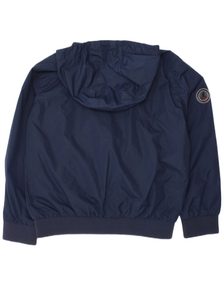 Bomber jakna s kapuljačom KANGOL za dječake 7-8 godina tamnoplavi poliester
