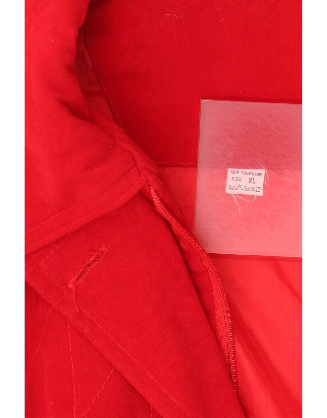 Vintage ženska velika parka jakna s kapuljačom UK 18 XL od crvenog poliestera