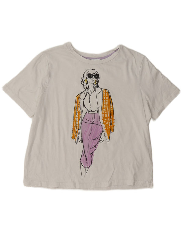 Zara ženska prevelika majica kratkih rukava UK 10 Small White