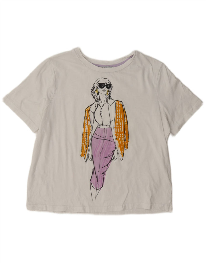 Zara ženska prevelika majica kratkih rukava UK 10 Small White