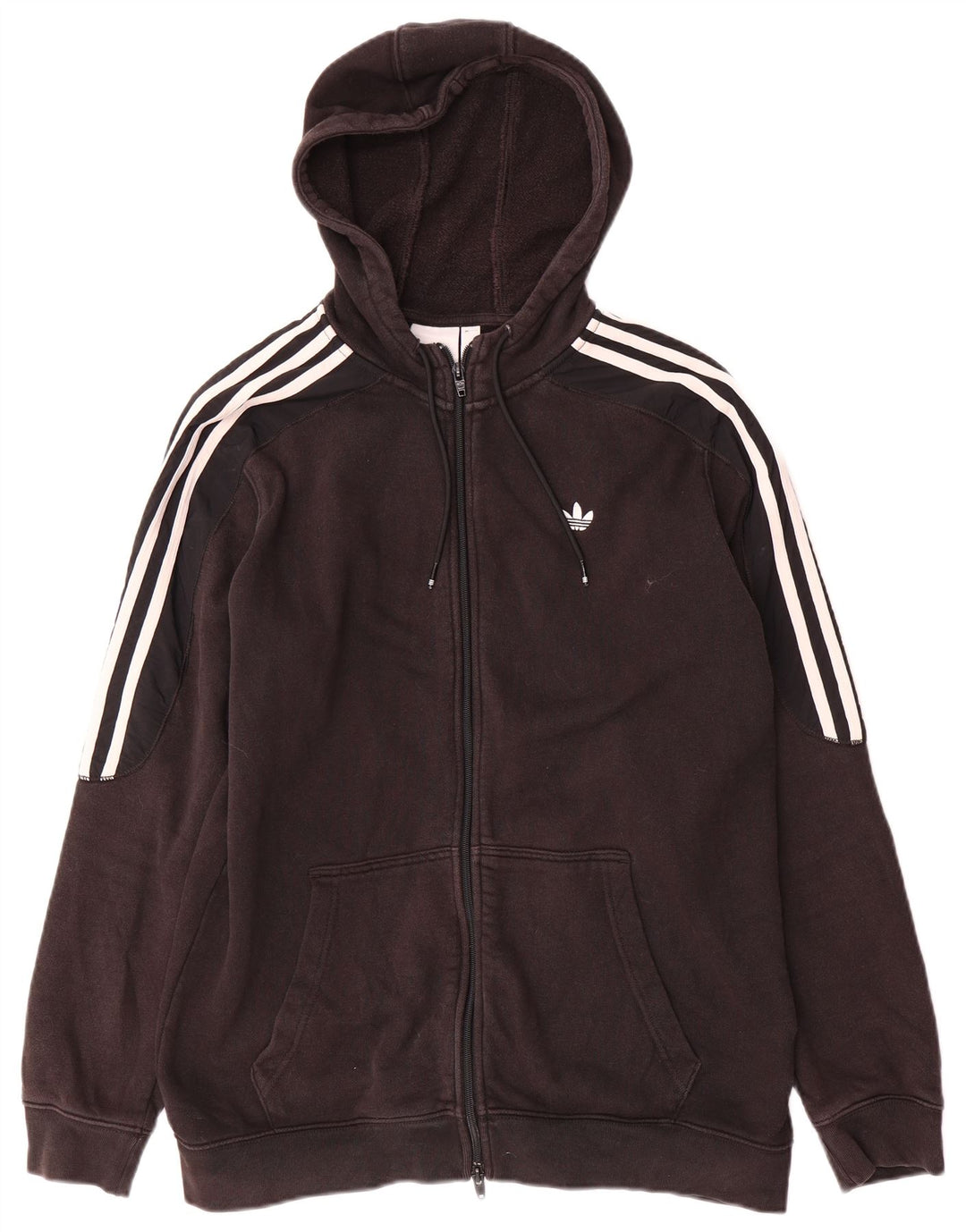 Adidas muški pulover s kapuljačom na patentni zatvarač Srednje crni pamuk