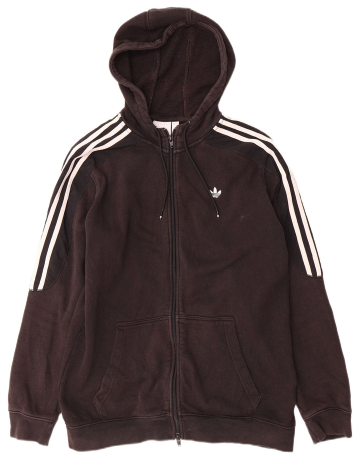 Adidas muški pulover s kapuljačom na patentni zatvarač Srednje crni pamuk