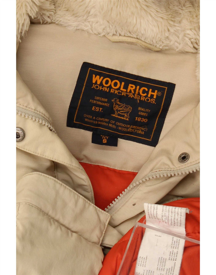 Woolrich ženska prevelika podstavljena jakna s kapuljačom UK 10 Small Beige Cotton