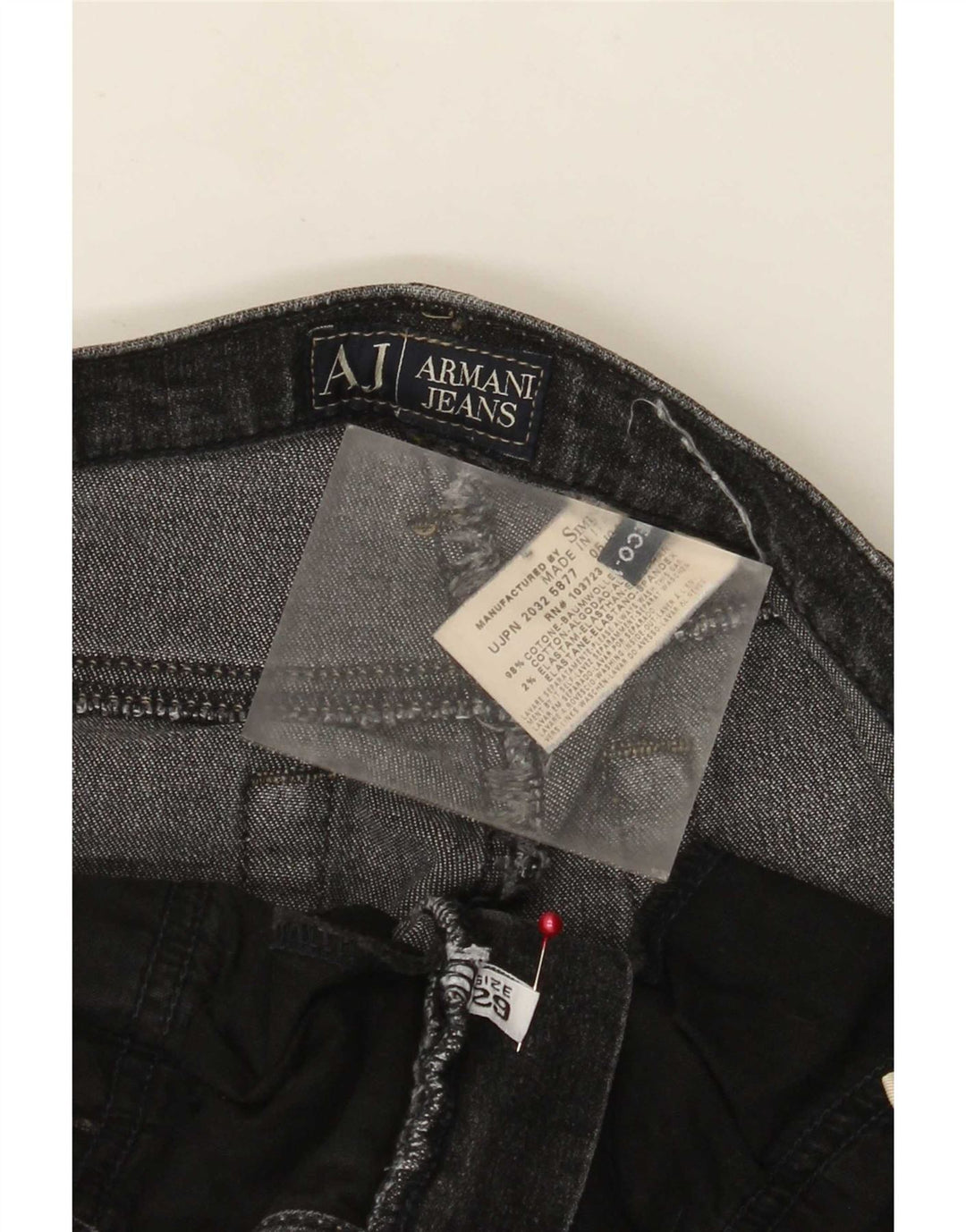 Armani ženske traperice s bootcutom W29 L28 crni pamuk